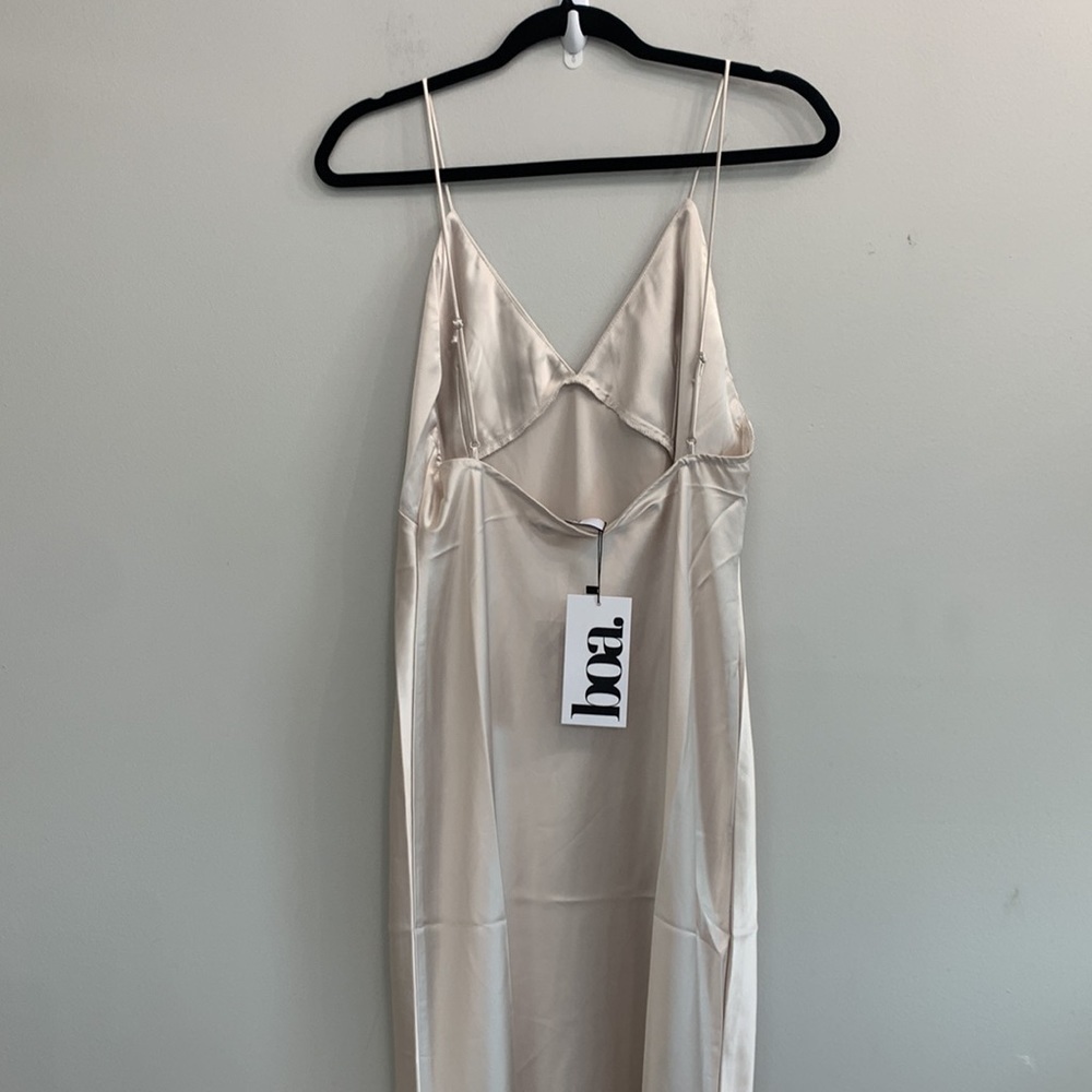 BOA SATIN SLIP MIDI DRESS - Picture 11 of 11